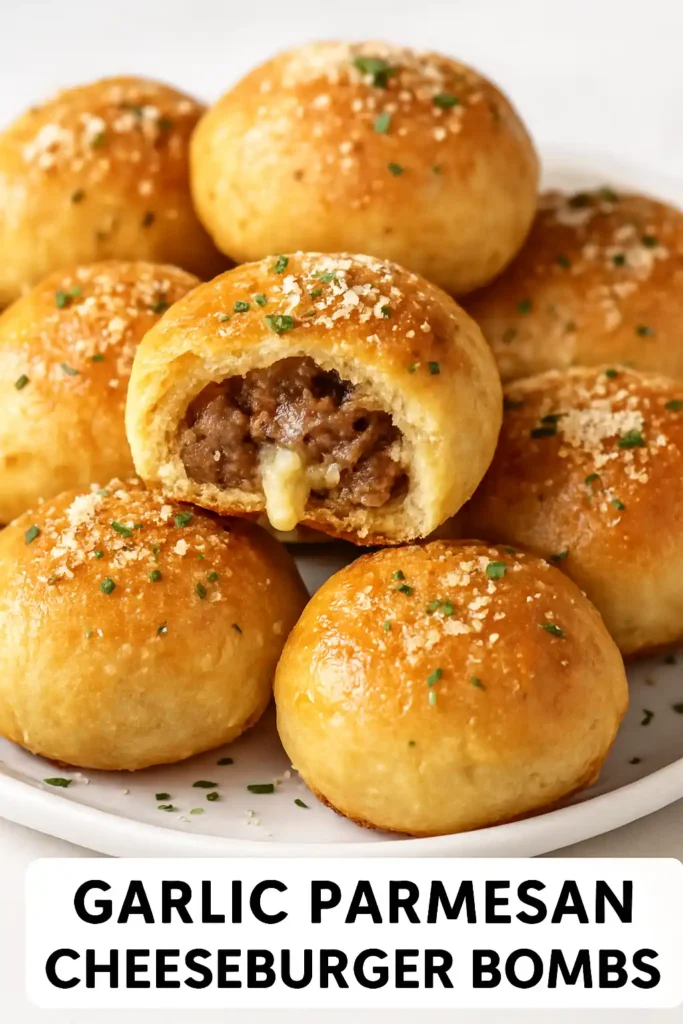 Garlic Parmesan Cheeseburger Bombs