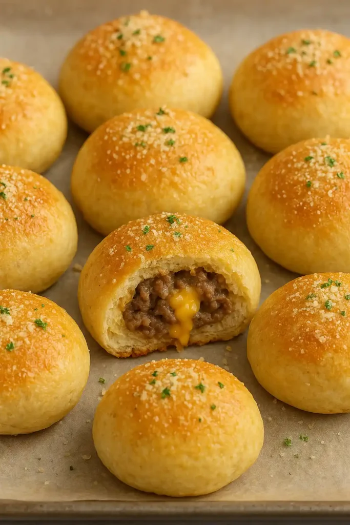 Garlic Parmesan Cheeseburger Bombs