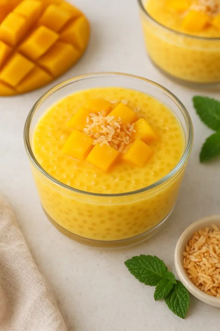 Mango tapioca pudding