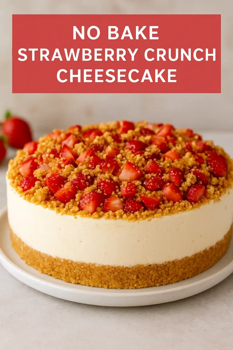 No Bake Strawberry Crunch Cheesecake