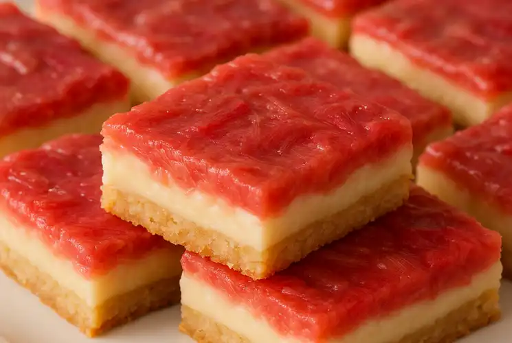 Rhubarb Pudding Bars