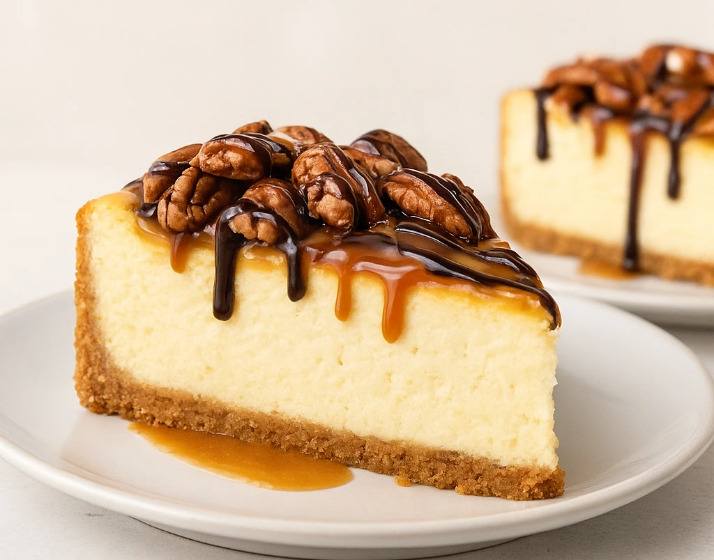 caramel pecan turtle cheesecake