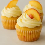 rhubarb honey peach cream cheese cupcakes