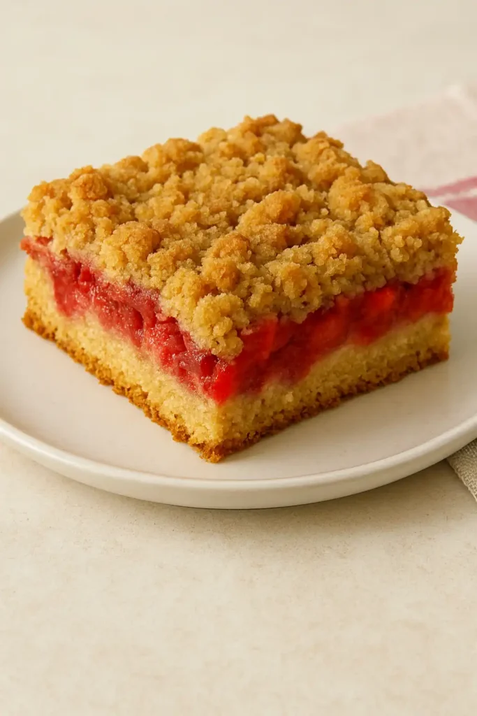 strawberry rhubarb crumb cake