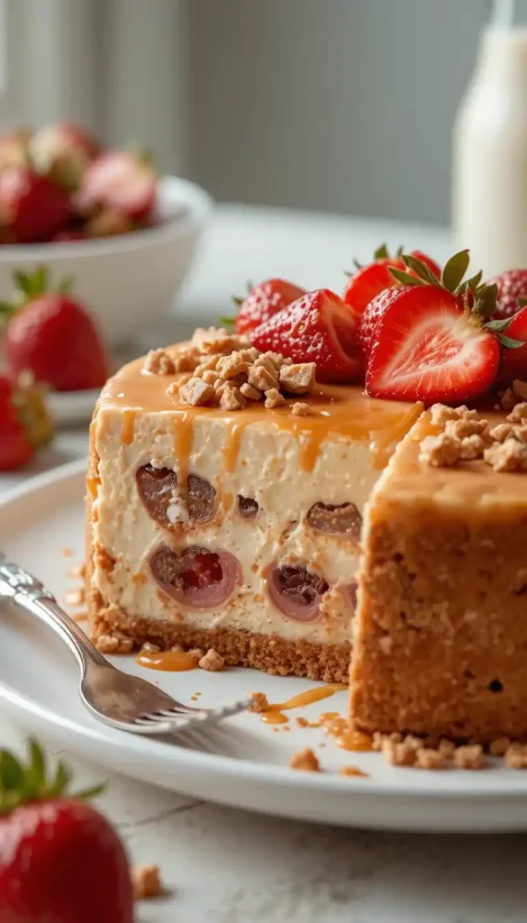 Snickers Strawberry Cheesecake