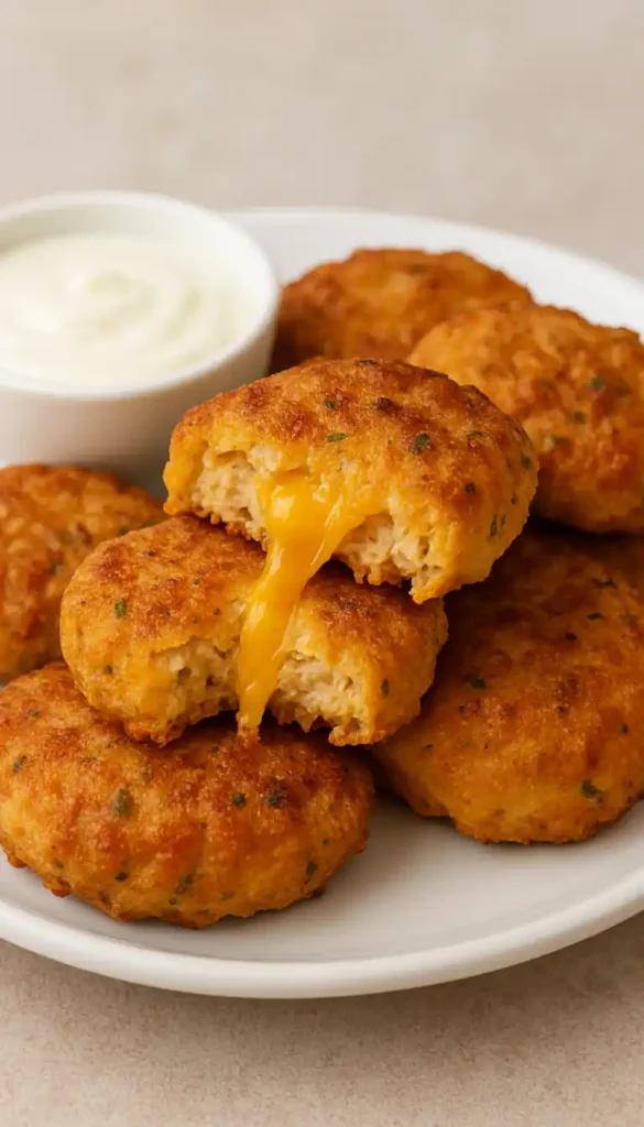 cheesy chicken fritters recipe