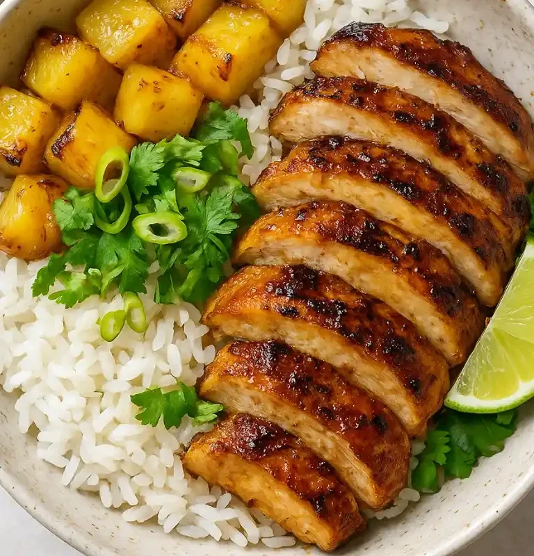chicken rice pineapple bowl