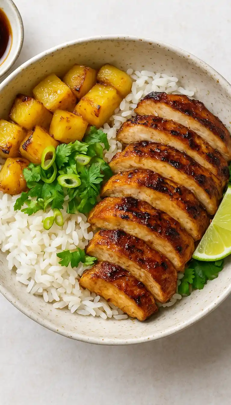 chicken rice pineapple bowl