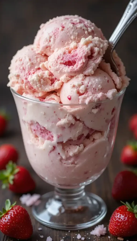 Cottage cheese strawberry ice cream
