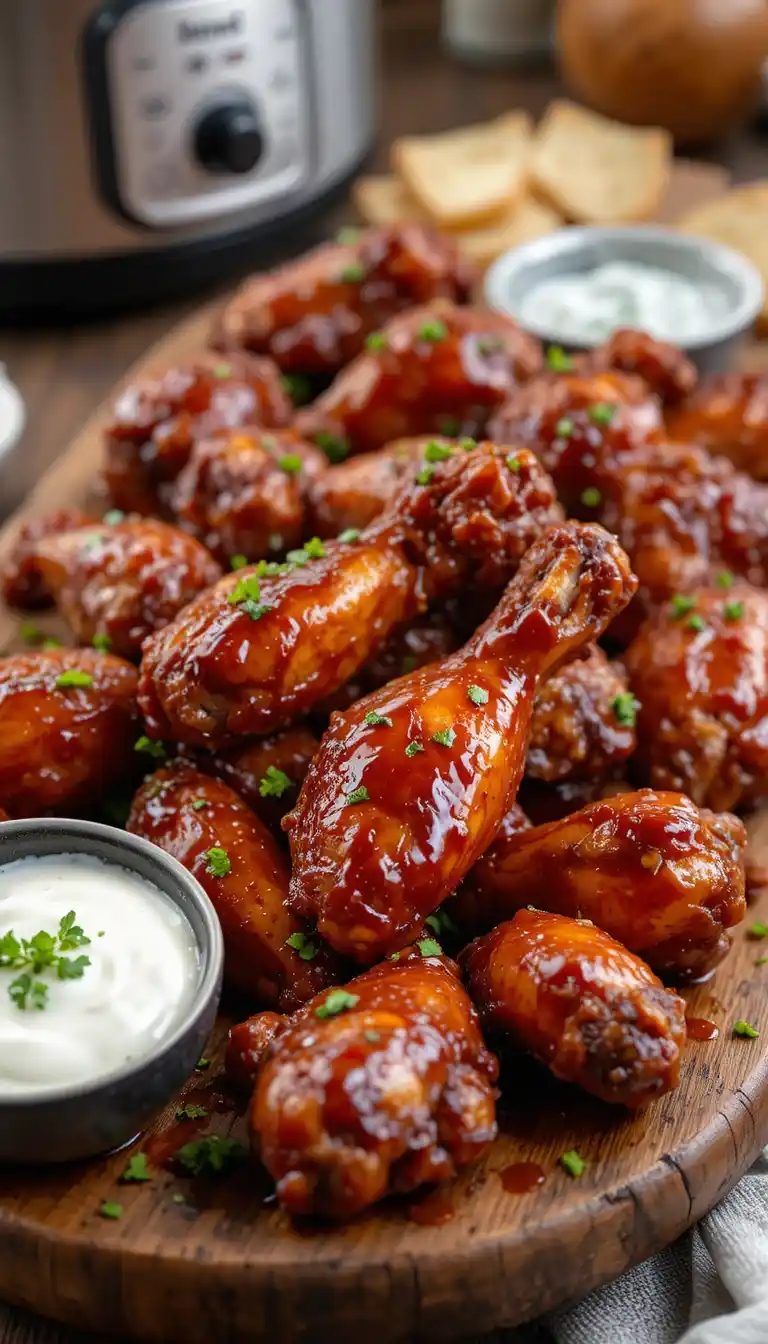 3 Ingredient Crockpot BBQ Chicken Wings
