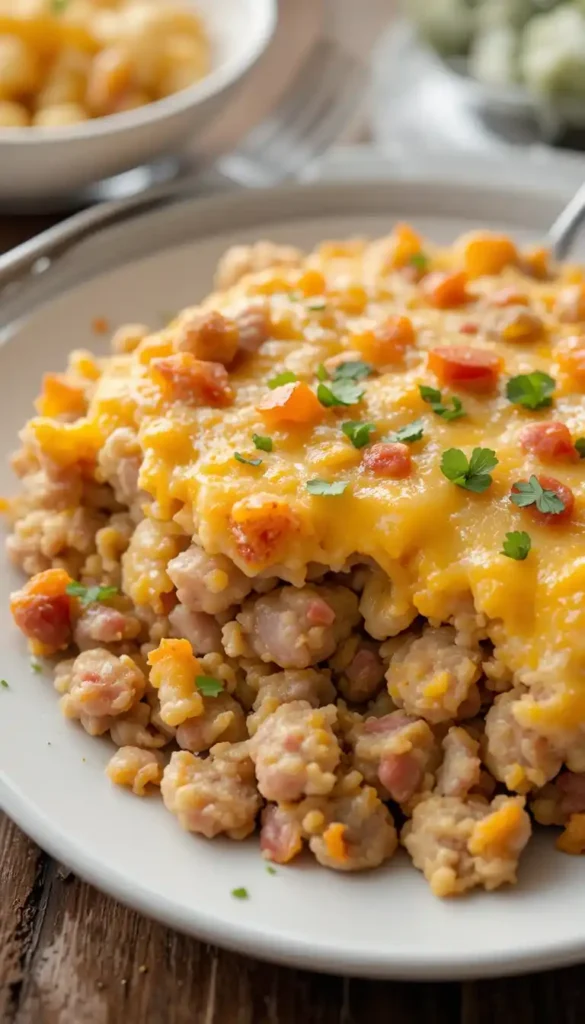 Loaded Cheesy Ham and Hash Brown Casserole