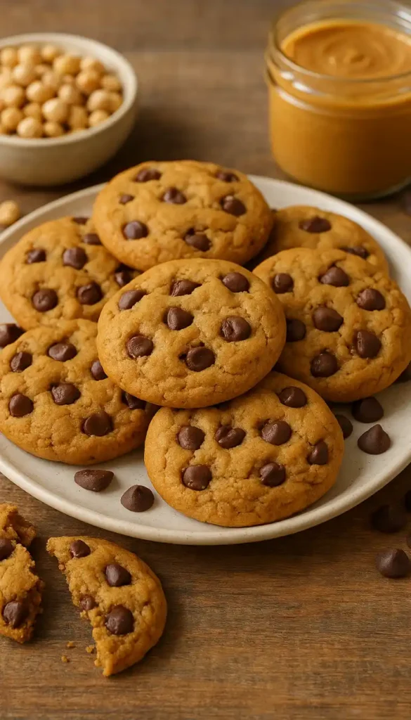 Chickpea Peanut Butter Chocolate Chip Cookies