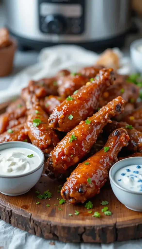 3 Ingredient Crockpot BBQ Chicken Wings