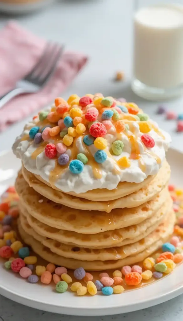Fruity Pebble Pancakes