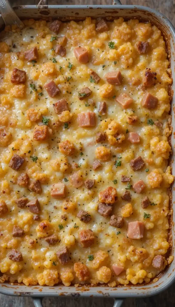 Loaded Cheesy Ham and Hash Brown Casserole