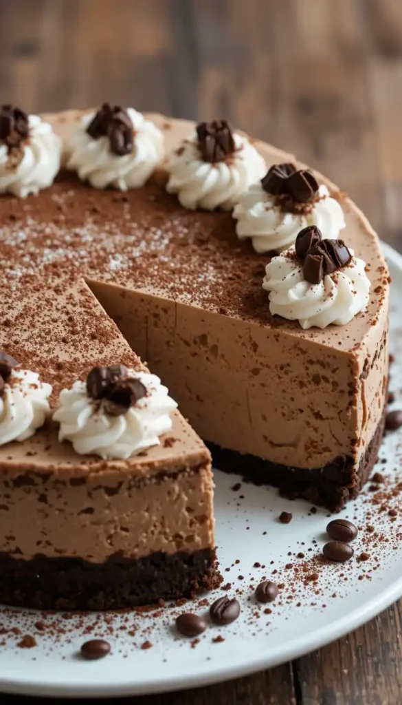 No Bake Mocha Cheesecake