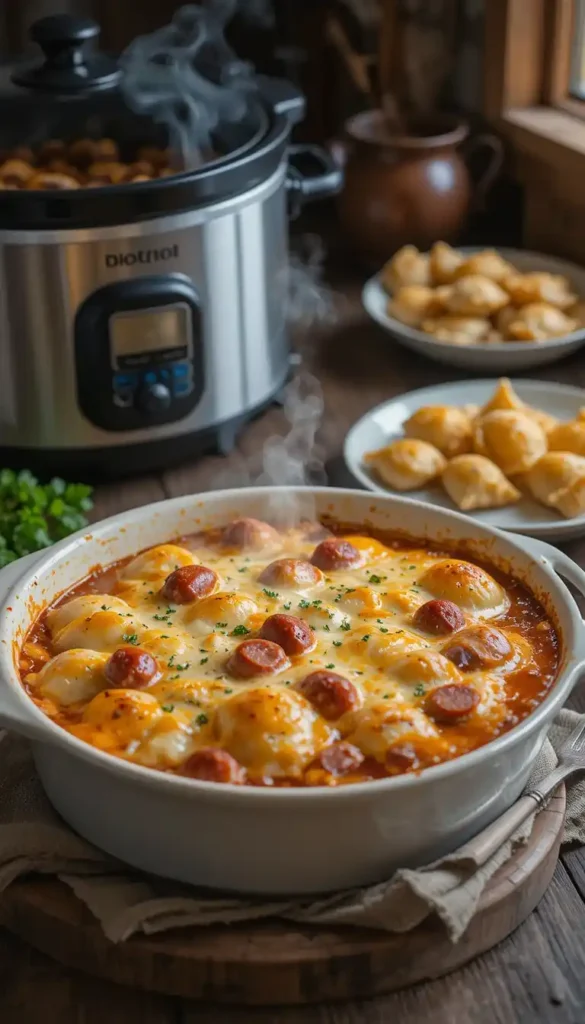 Slow Cooker Pierogi Kielbasa Casserole
