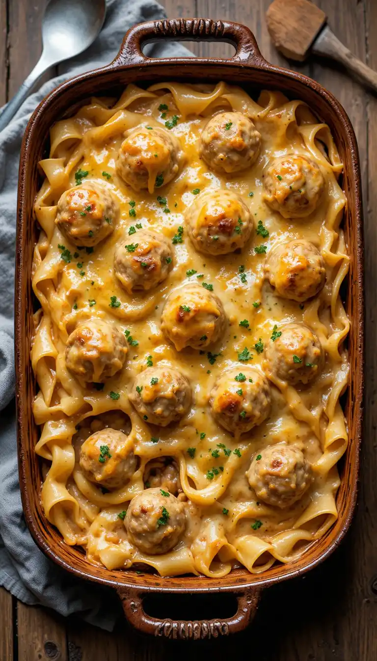 Swedish Meatball Noodle Bake Recipe