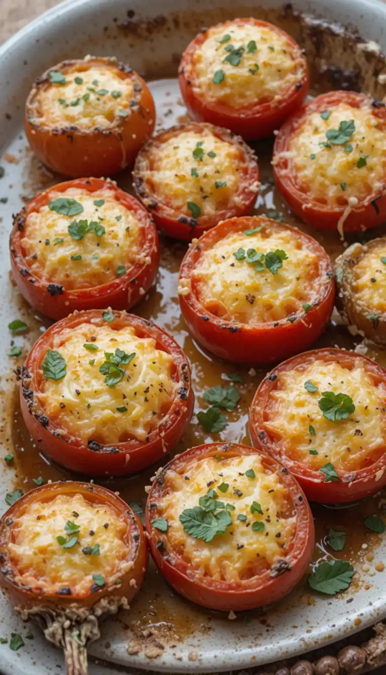 baked cheesy tomatoes