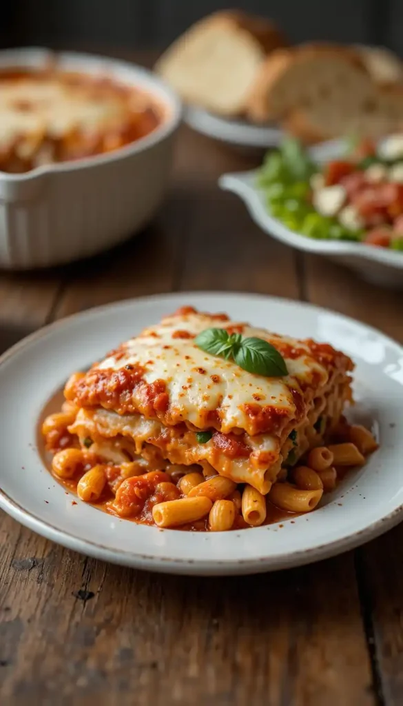 baked ziti with ricotta cheese and meat sauce