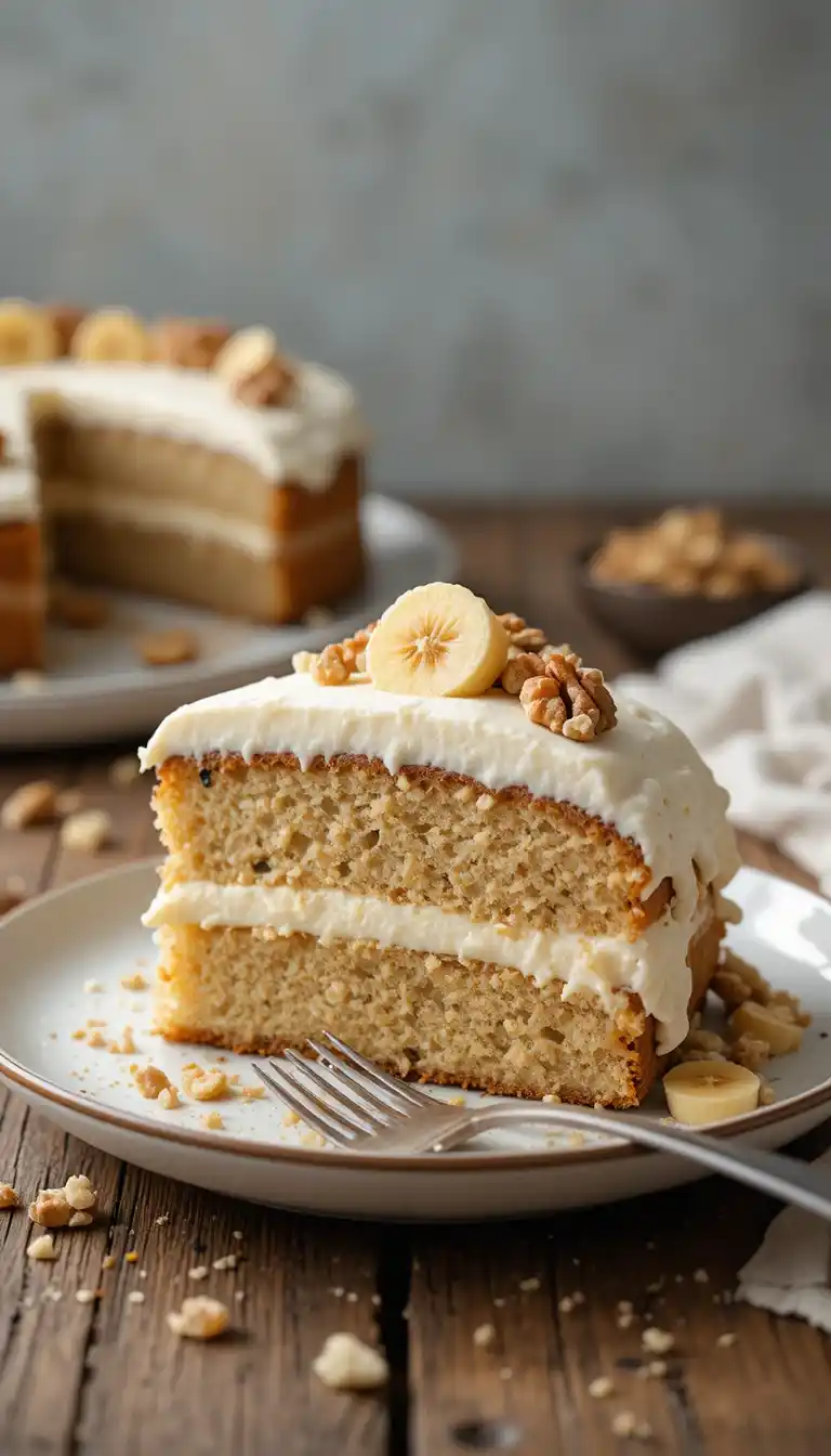 gluten free banana cake with cream cheese frosting