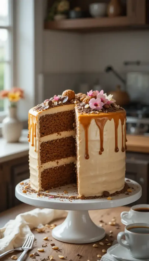 Caramel Coffee Buttercream Cake Recipe