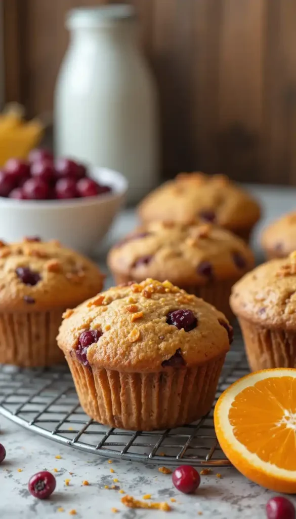 cranberry orange protein muffins