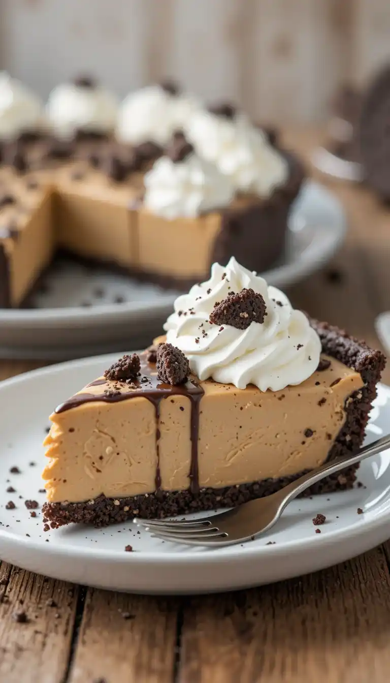 no bake peanut butter pie with Oreo crust