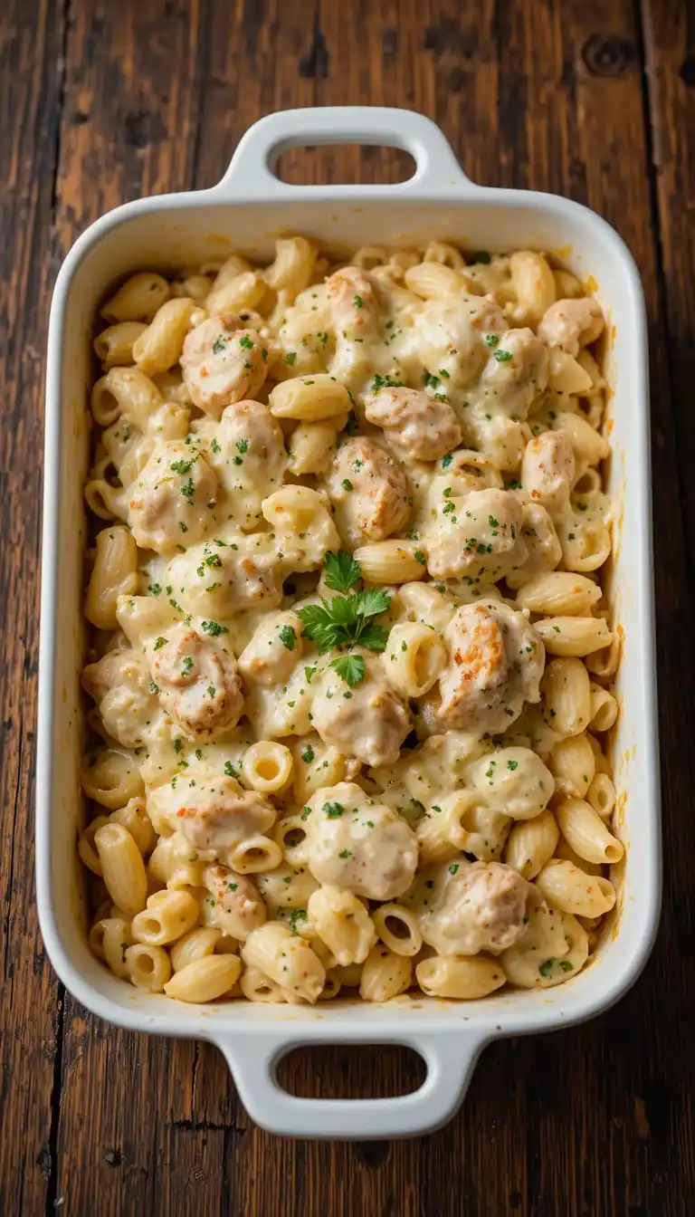 baked creamy chicken mozzarella pasta