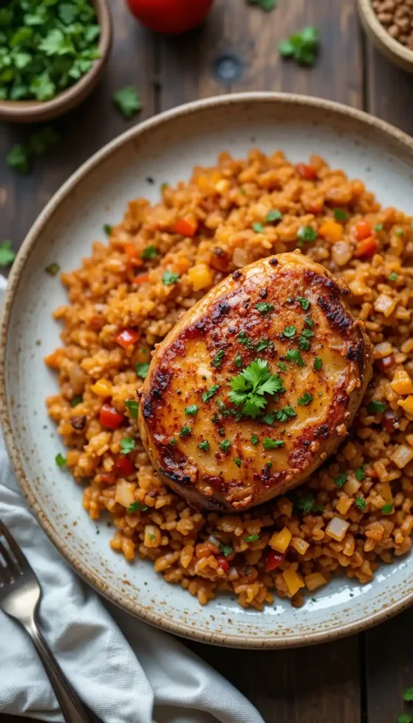 baked pork chops spanish rice​