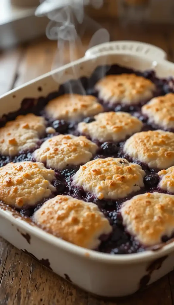 blueberry cobbler with canned blueberries​