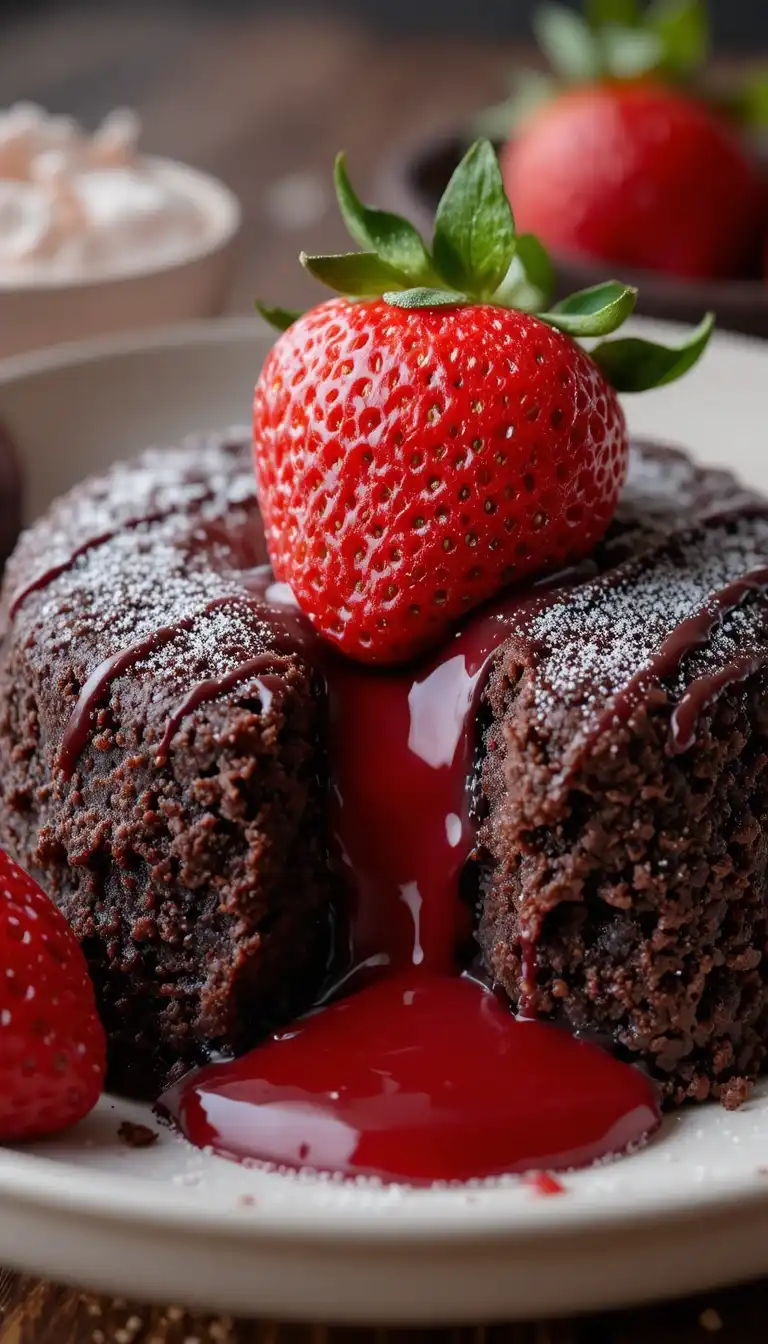 chocolate strawberry lava cake