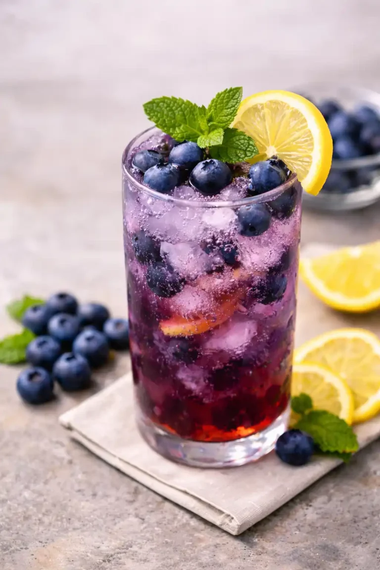 blueberry lemon fizz cocktail