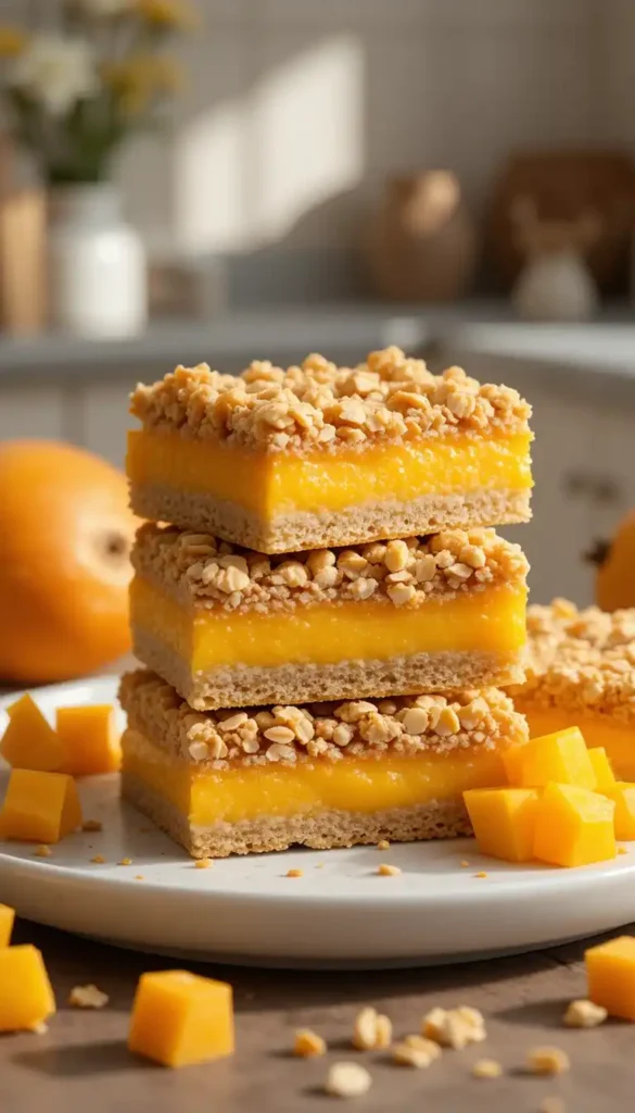 Mango Oatmeal Crumble Bars