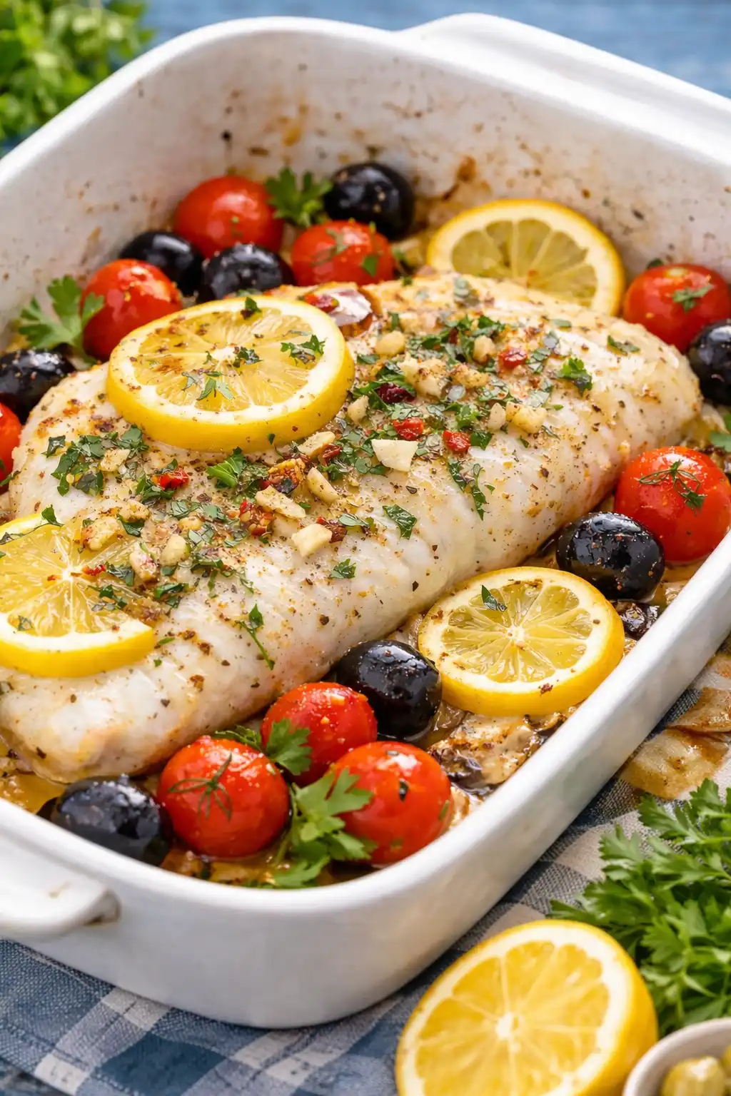 Mediterranean Baked White Fish
