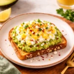 egg and avocado salad on toast