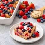 high protein triple berry bake