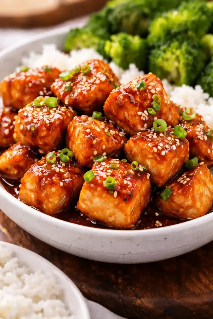 teriyaki glazed salmon bites